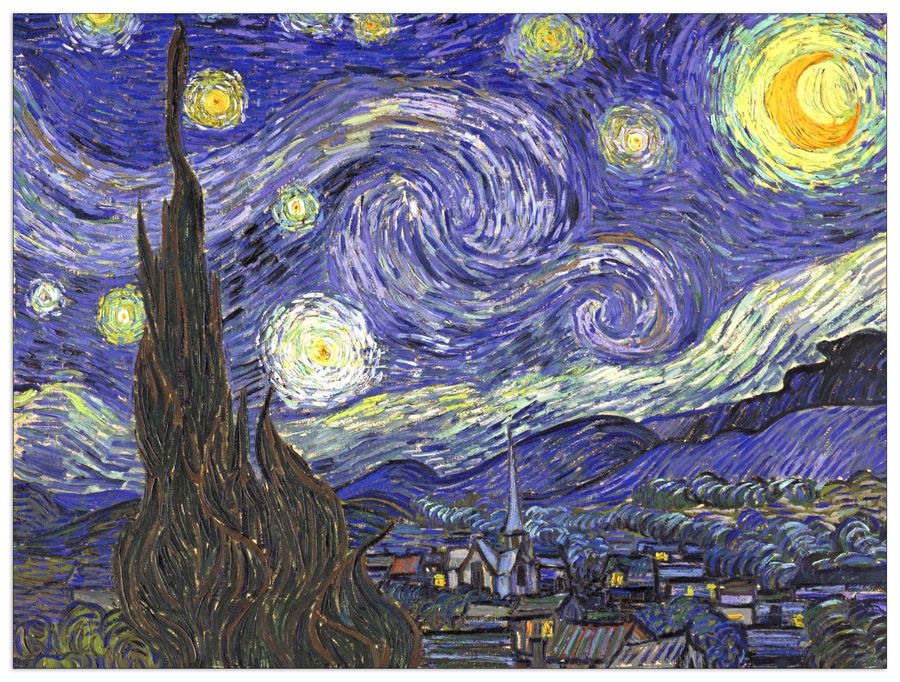 Van Gogh Vincent - Starry Night, Decorative MDF Panel (80x60cm)