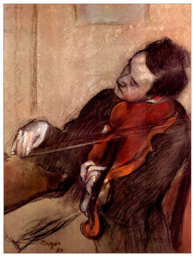 Degas Edgar - The violinist 1, Decorative MDF Panel (60x80cm)