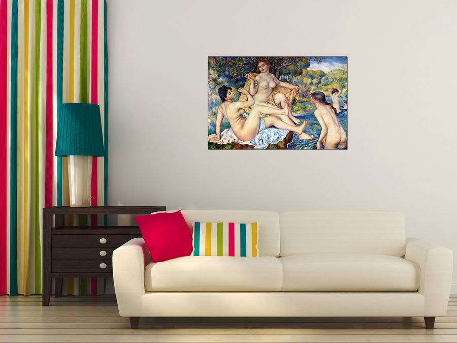 Renoir Pierre-auguste - The Large Bathers , Decorative MDF Panel (90x60cm)