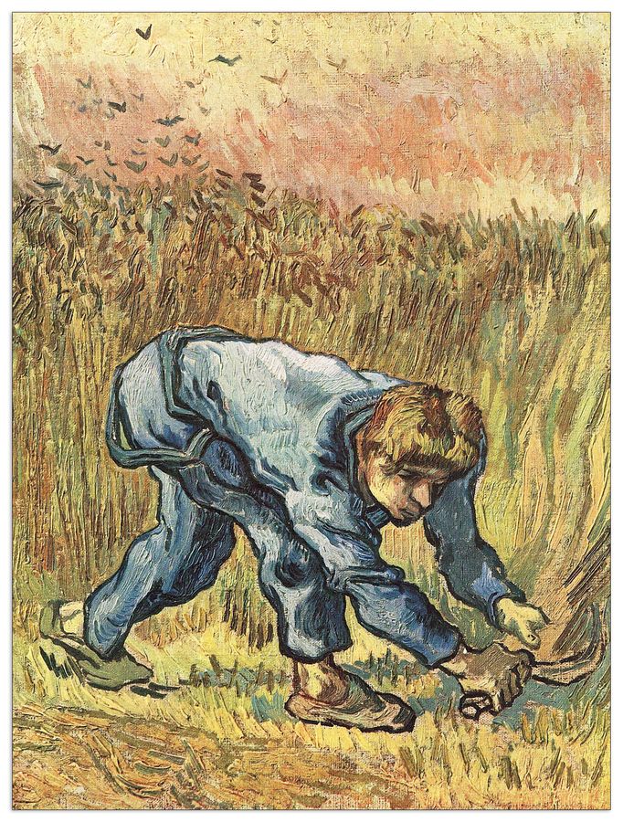 Van Gogh Vincent - The mower with sickle, Decorative MDF Panel (60x80cm)