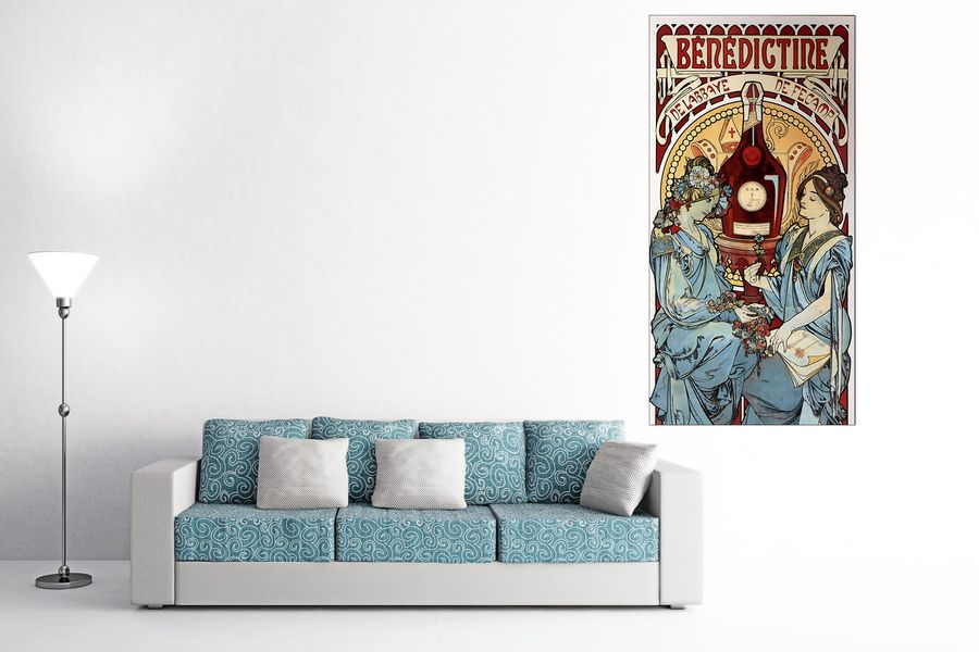 Mucha Alphonse - Benedictine, Decorative MDF Panel (70x140cm)