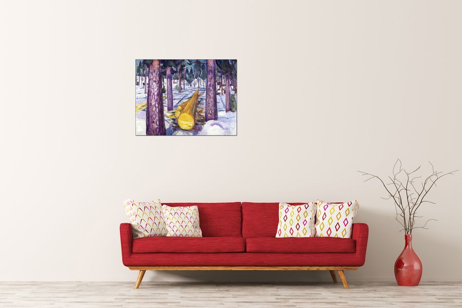 Munch Edvard - The yellow log, Decorative MDF Panel (80x60cm)