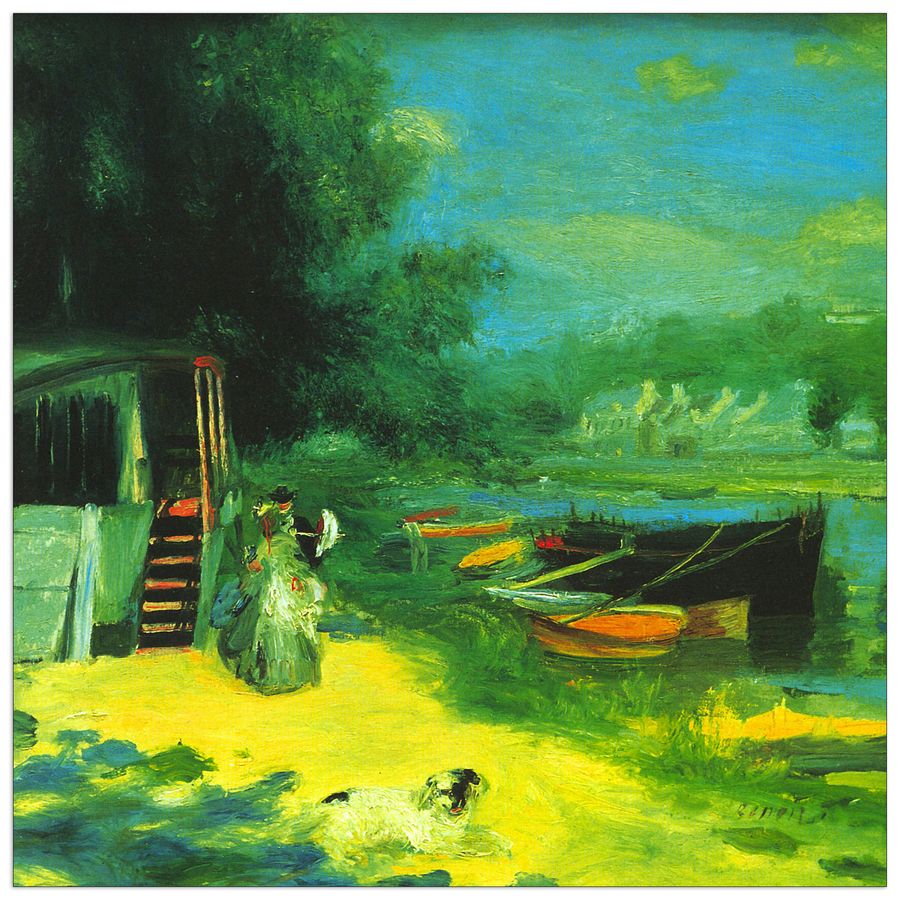 Renoir Pierre-auguste - Place for Bading , Decorative MDF Panel (30x30cm)