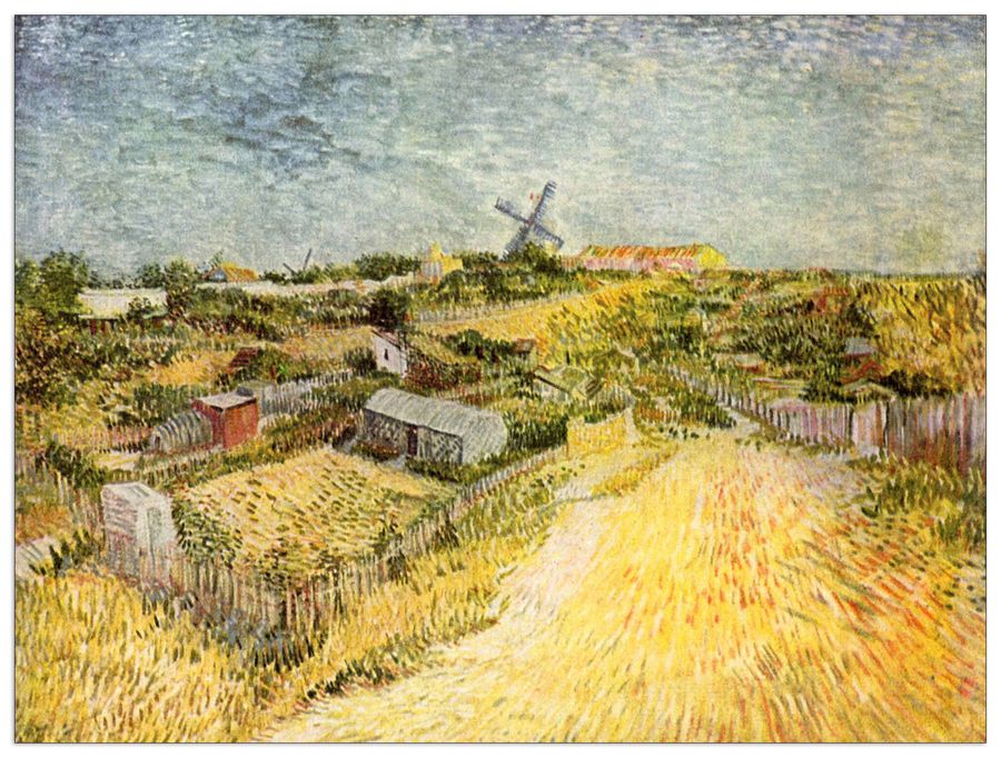 Van Gogh Vincent - Vegetable Gardens in Montmartre, Decorative MDF Panel (80x60cm)