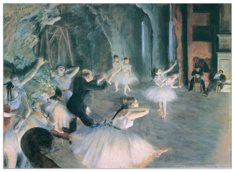 Degas - The Rehearsal on Stage, Decorative MDF Panel (100x72cm)