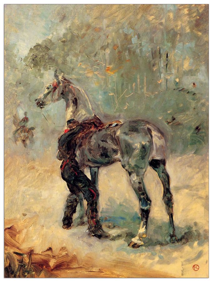 Toulouse-lautrec - Artilleryman and his horse, Decorative MDF Panel (60x80cm)