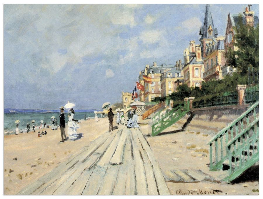 Monet Claude - Beach at trouville , Decorative MDF Panel (120x90cm)