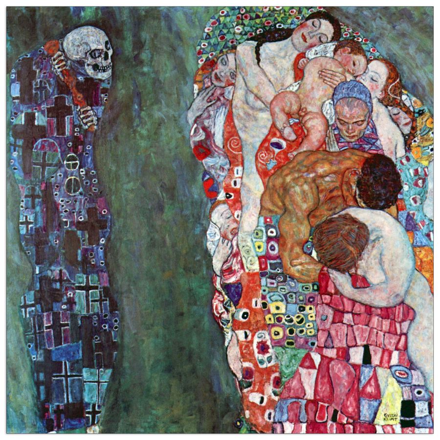 Klimt Gustav - Death and Life, Decorative MDF Panel (50x50cm)