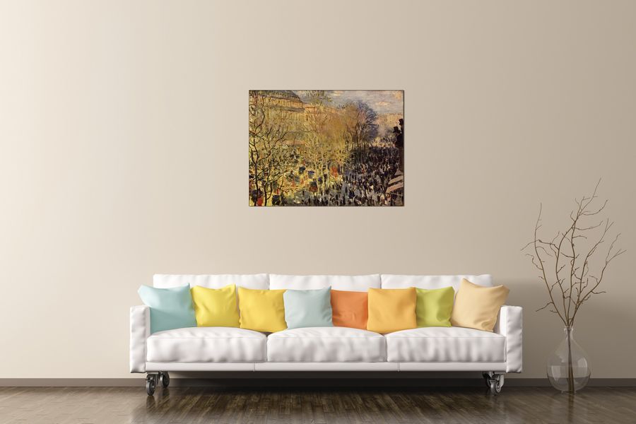 Monet Claude - Boulevard of Capucines in Paris , Decorative MDF Panel (80x60cm)