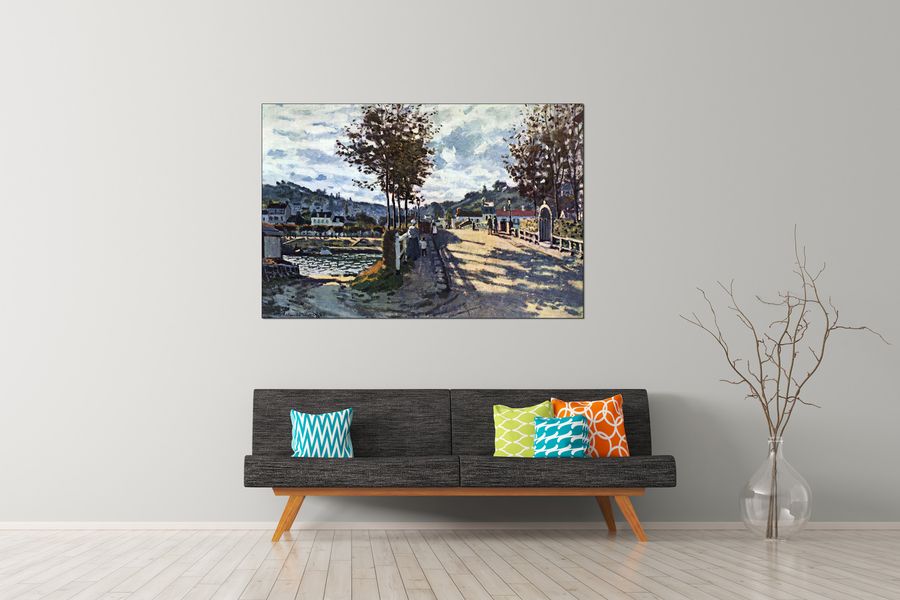 Monet Claude - The Seine at Bougival, Decorative MDF Panel (135x90cm)