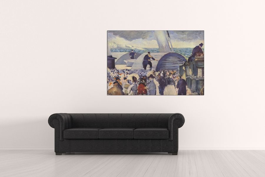 Manet Édouard - Embarkation of the Folkestone, Decorative MDF Panel (135x90cm)