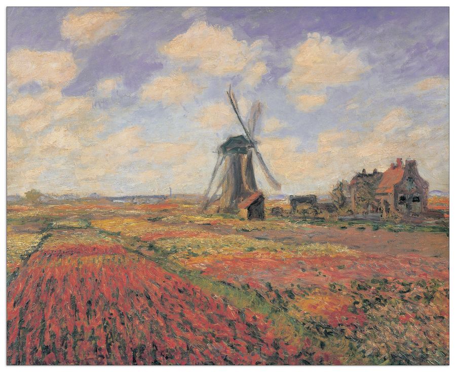 Monet - Tulip Fields With Windhill, Decorative MDF Panel (100x81cm)