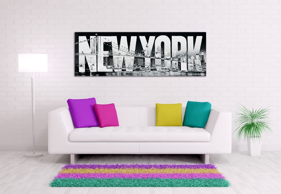 New York typeface, Decorative MDF Panel (158x53cm)