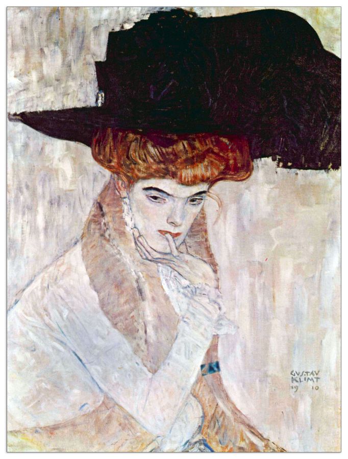 Klimt Gustav - The Black Hat, Decorative MDF Panel (90x120cm)