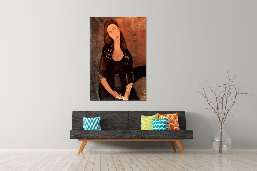 Modigliani Amedeo - Portrait of Jeanne Hebuterne, Decorative MDF Panel (90x135cm)