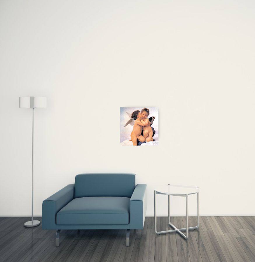 Bouguereau - The First Kiss Detail, Decorative MDF Panel (30x30cm)