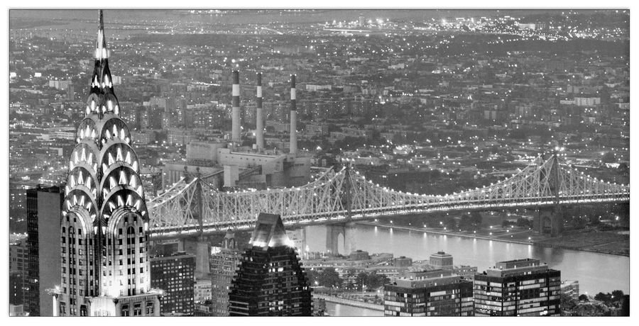 Taner - Chrysler Building And Queensboro Bridge, Decorative MDF Panel (140x70cm)