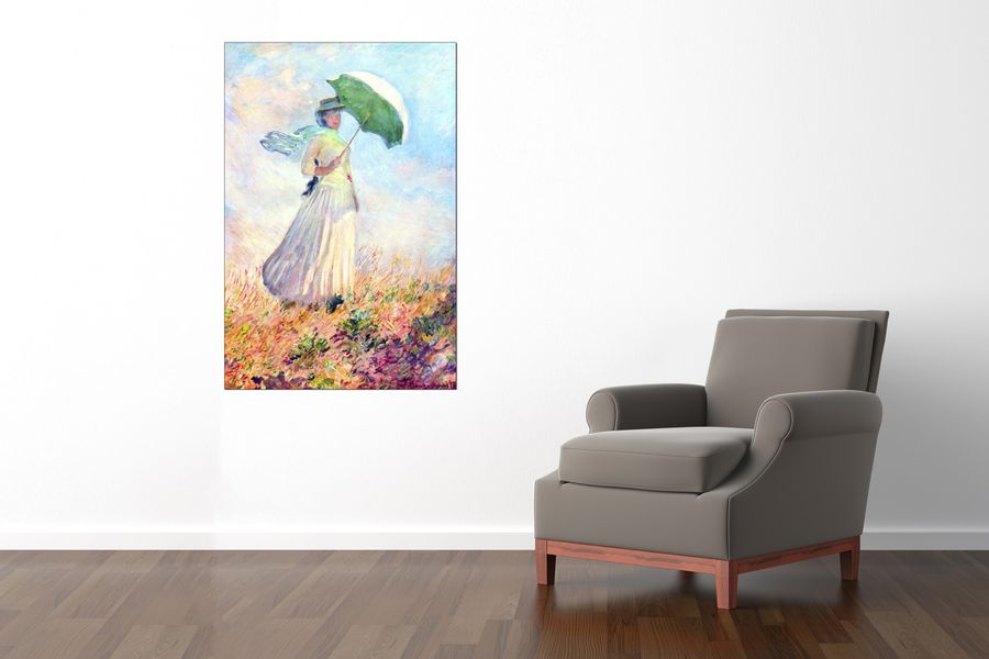 Monet Claude - Lady with sunshade, study, Decorative MDF Panel (90x135cm)