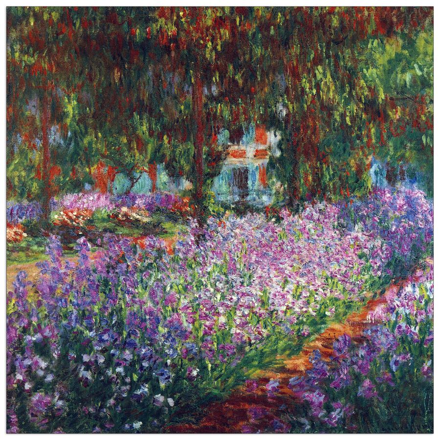 Monet Claude - Monet's garden in Giverny, Decorative MDF Panel (30x30cm)