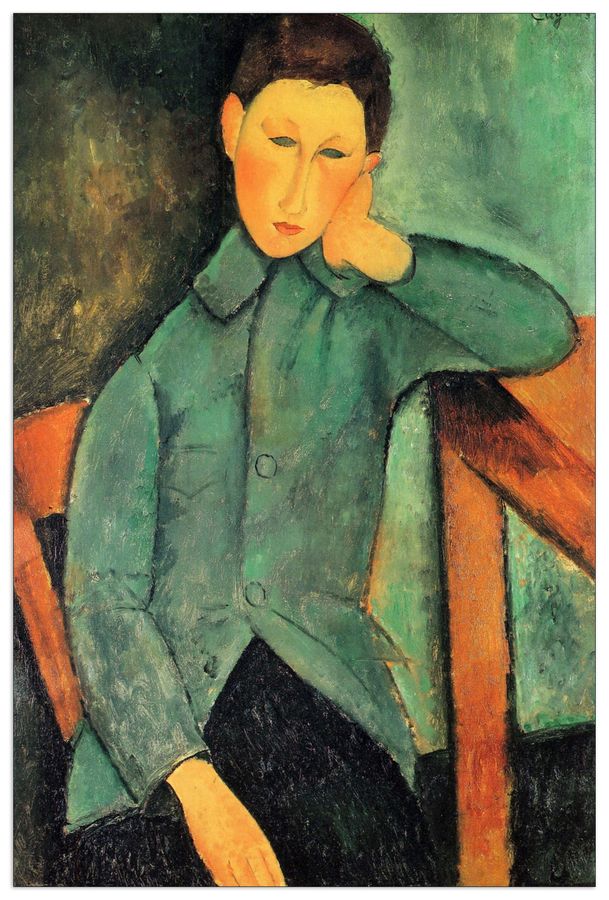Modigliani Amedeo - Boy in a blue jacket, Decorative MDF Panel (60x90cm)