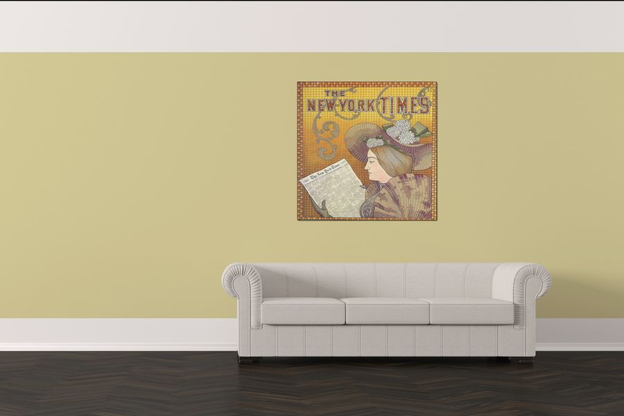 NY Times, Decorative MDF Panel (100x100cm)