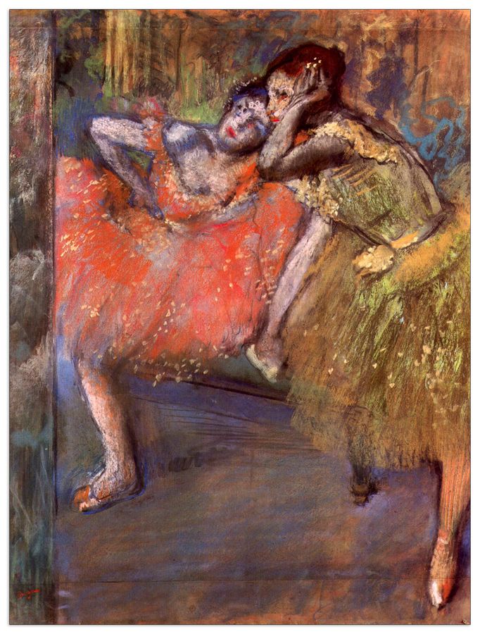 Degas Edgar - Two dancers behind the scenes, Decorative MDF Panel (60x80cm)