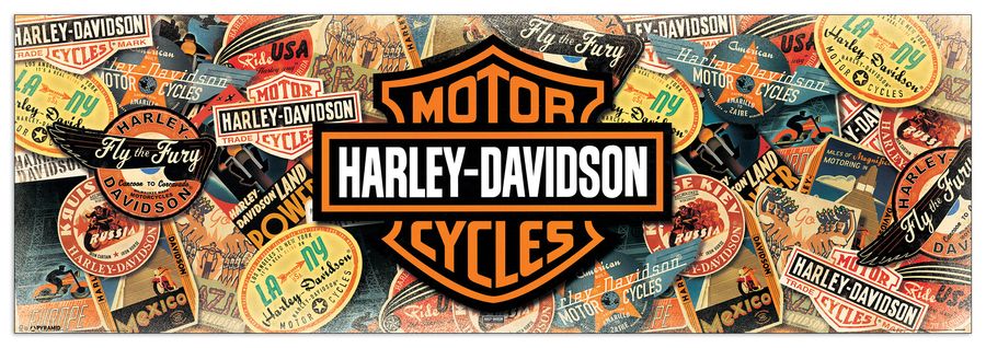 Null - Harley Davidson Travel, Decorative MDF Panel (90x30cm)