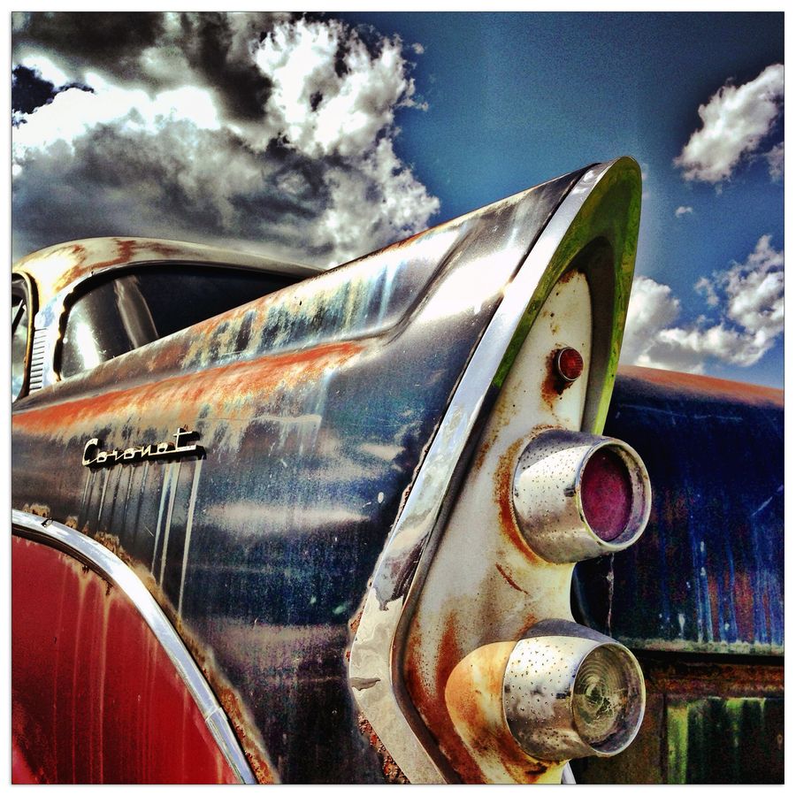 Art Studio - Old old car , Decorative MDF Panel (70x70cm)