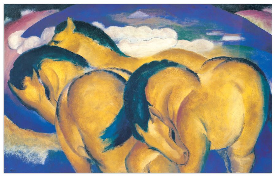Marc - Little Yellow Horses, Decorative MDF Panel (100x63cm)