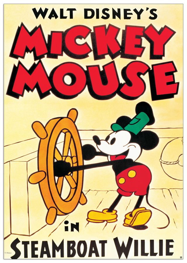 Disney - Mickey Mouse In Steamboat Willie, Decorative MDF Panel (68x98cm)