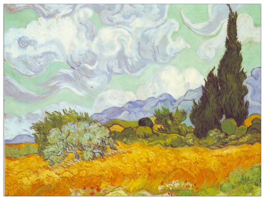 Van Gogh Vincent - Cornfield with Cyprusses, Decorative MDF Panel (80x60cm)