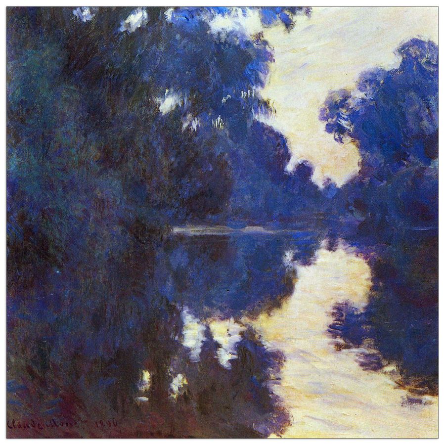 Monet Claude - Seine in Morning , Decorative MDF Panel (30x30cm)