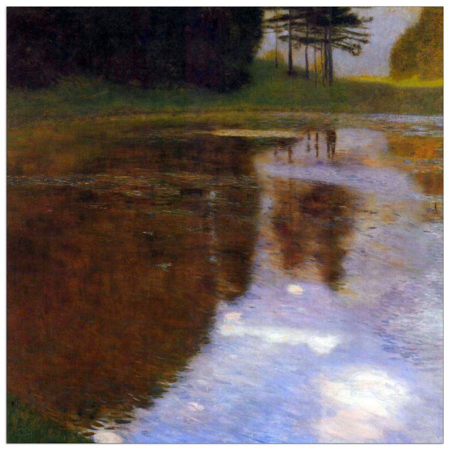 Klimt Gustav - Lake in front of the Castle, Decorative MDF Panel (50x50cm)