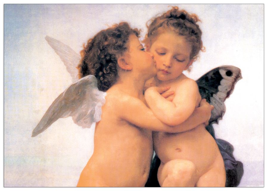 Bouguereau - The First Kiss (Detail), Decorative MDF Panel (140x98cm)