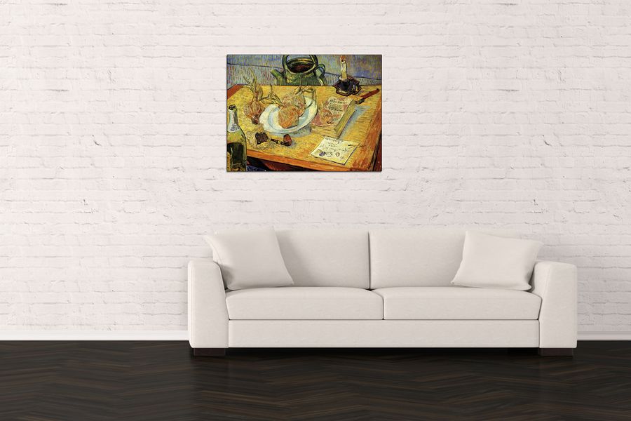 Van Gogh Vincent - Still Life Drawing Board Pipe Onions and Sealing-Wax, Decorative MDF Panel (80x60cm)