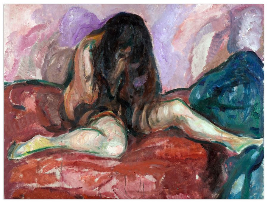 Munch Edvard - Weeping Nude, Decorative MDF Panel (120x90cm)