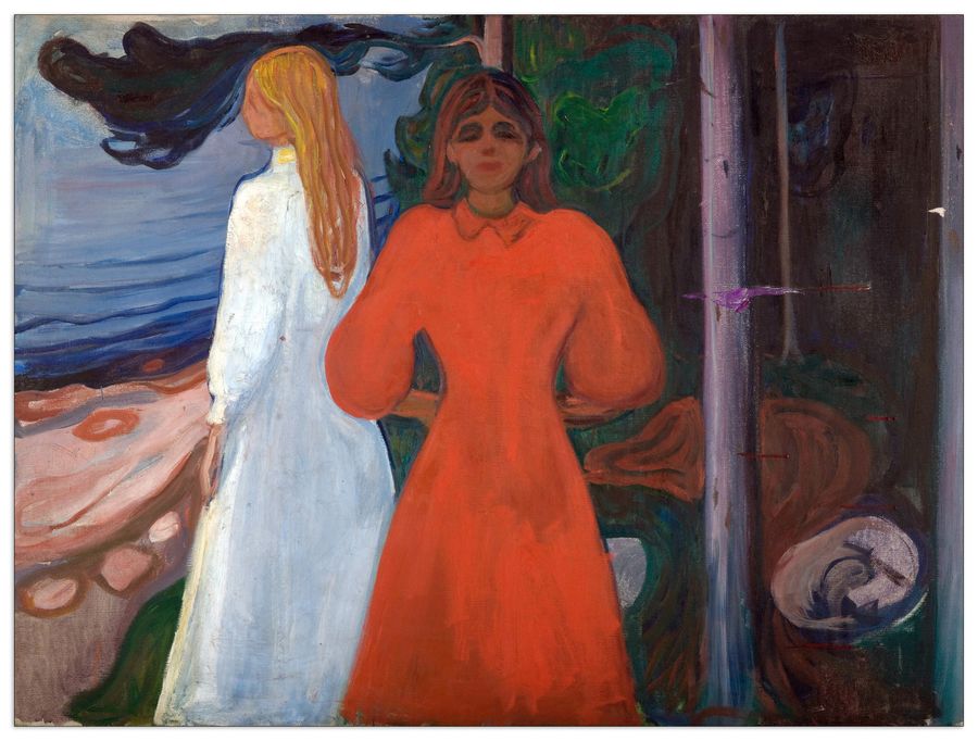 Munch Edvard - Red and White, Decorative MDF Panel (120x90cm)