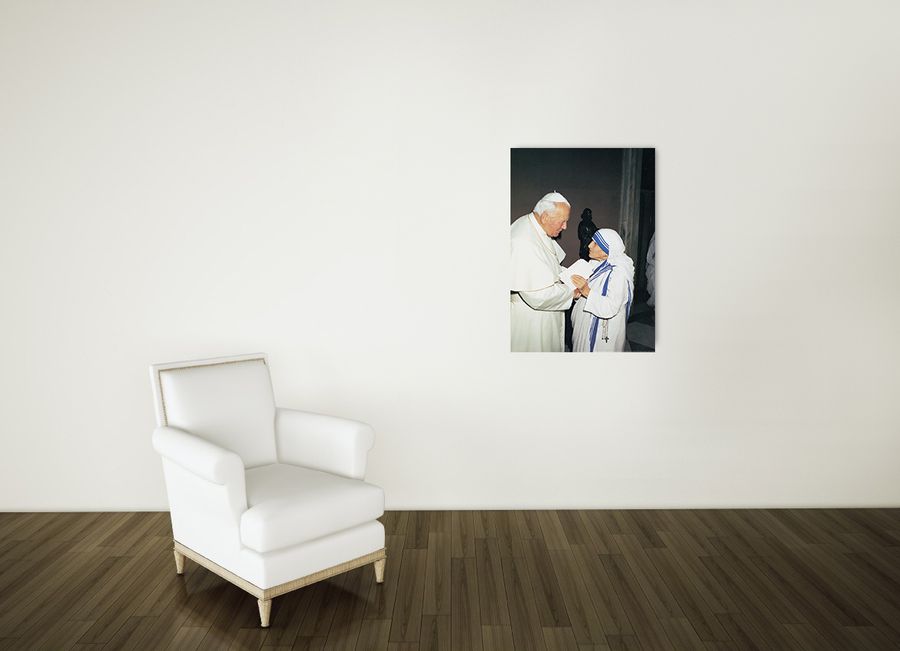 Papa E Madre Teresa - Papa E Madre Teresa Di Calcutta, Decorative MDF Panel (50x70cm)