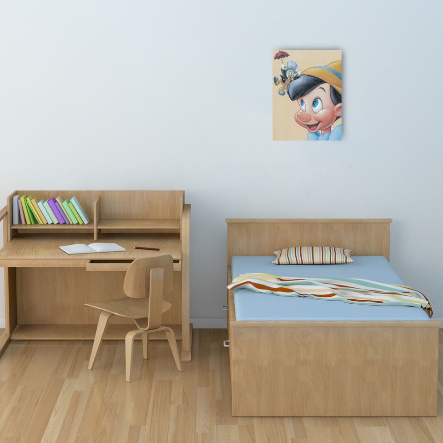 Disney - Pinocchio And Jiminy - Friendly Fun, Decorative MDF Panel (28x35cm)