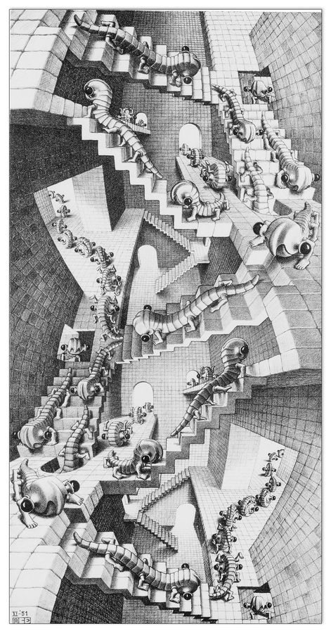 Escher - House Of Stairs, Decorative MDF Panel (37x73cm)