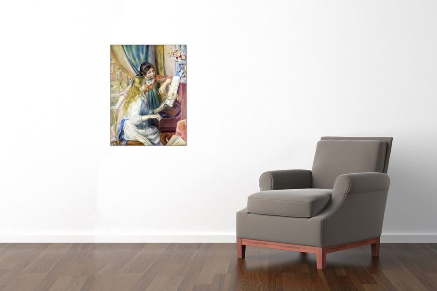 Renoir Pierre-auguste - Young girls at the piano, Decorative MDF Panel (60x80cm)