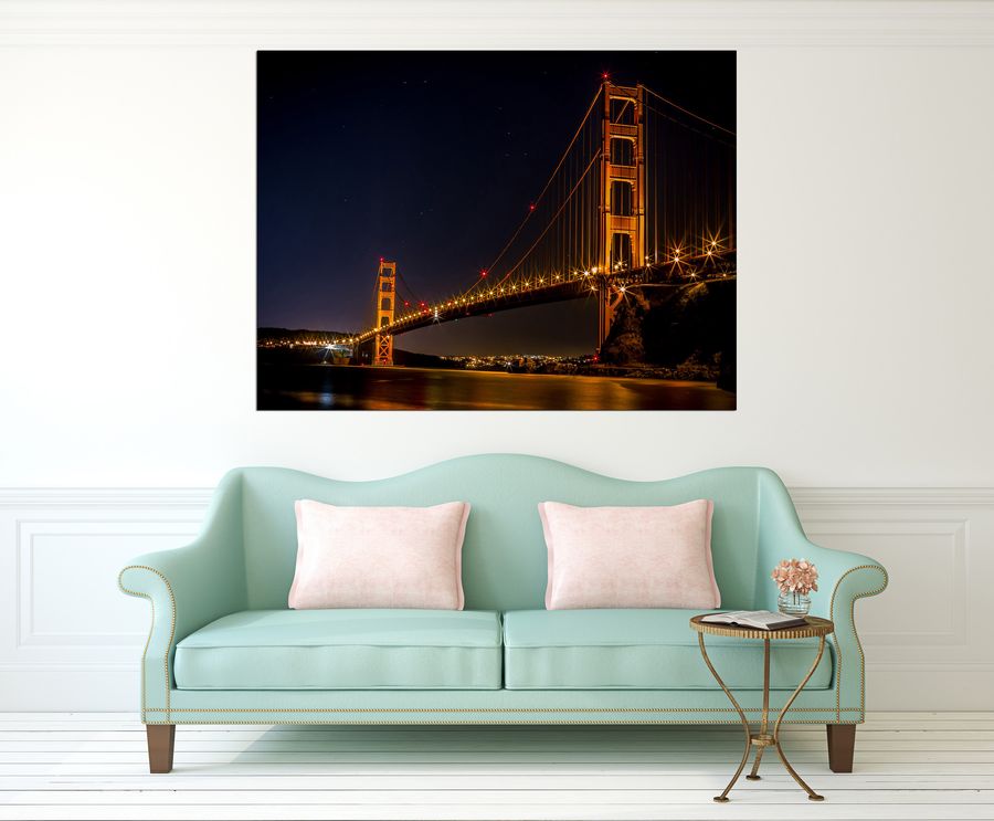 Art Studio - Golden Gate Bridge, Decorative MDF Panel (120x90cm)