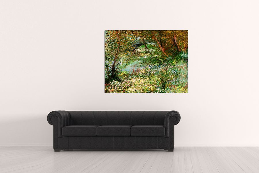 Van Gogh Vincent - Banks of the Seine with Pont de Clichy in the Spring, Decorative MDF Panel (120x90cm)