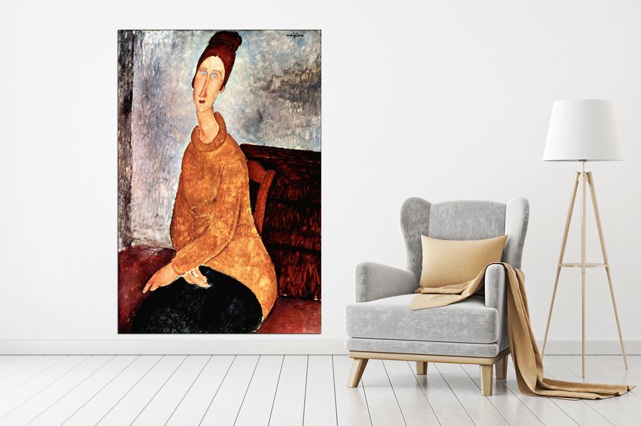 Modigliani Amedeo - Portrait of Jeanne Hebuterne II, Decorative MDF Panel (90x135cm)