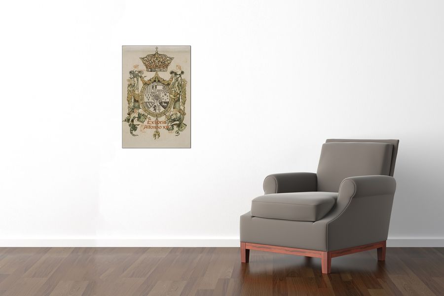 Alexandre De Riquer - Book-plate of Alfons XIII, Decorative MDF Panel (60x90cm)