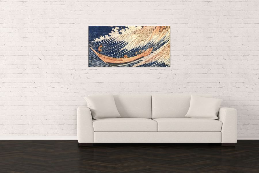Hokusai Katsushika  - A Wild Sea at Choshi, Decorative MDF Panel (100x50cm)