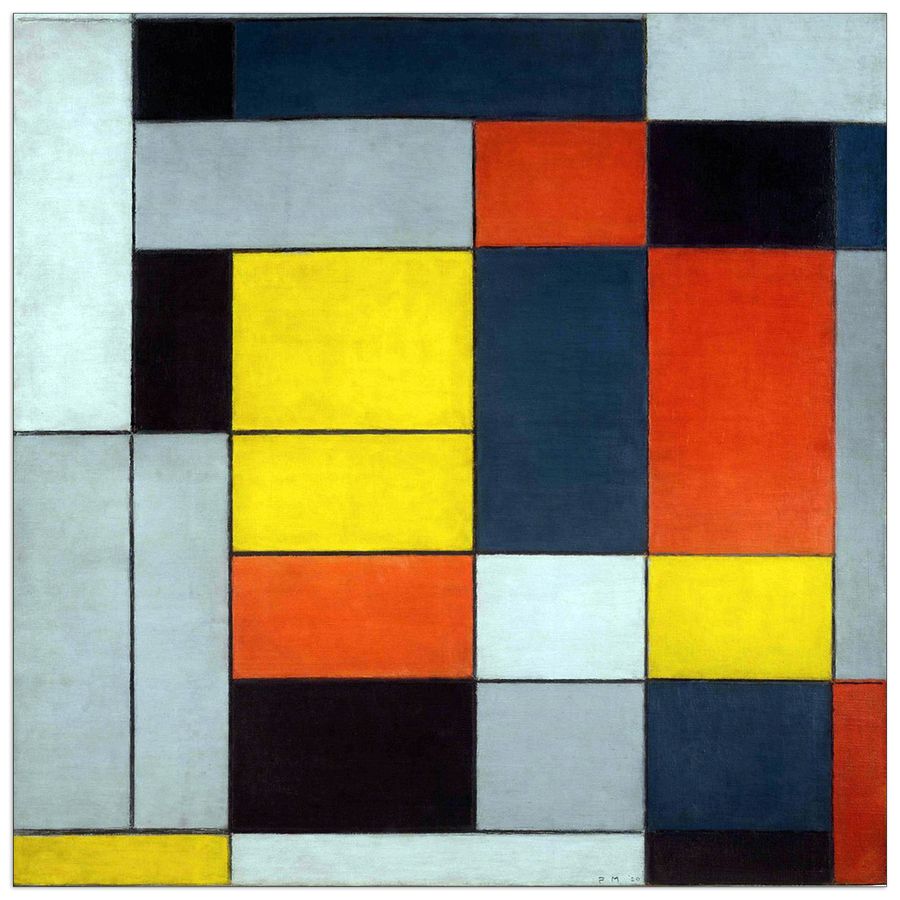 Piet Mondrian - 21 Artworks, Decorative MDF Panel (50x50cm)