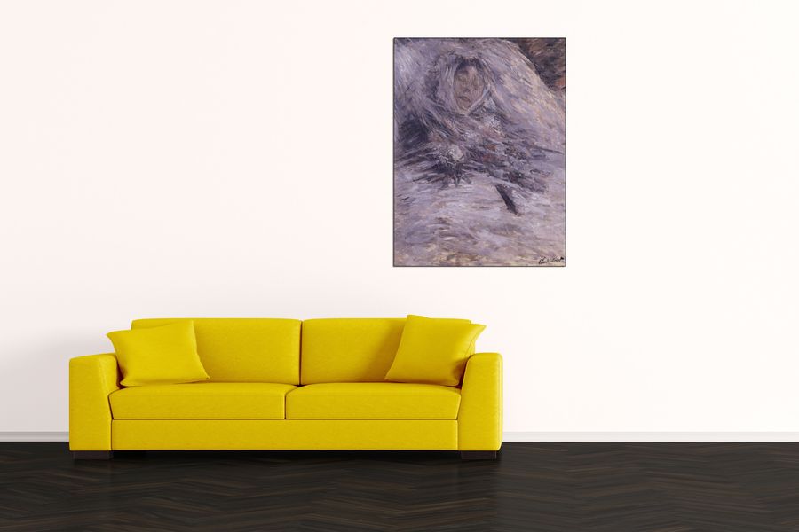 Monet Claude - Camille Monet sur son lit de mort, Decorative MDF Panel (90x120cm)