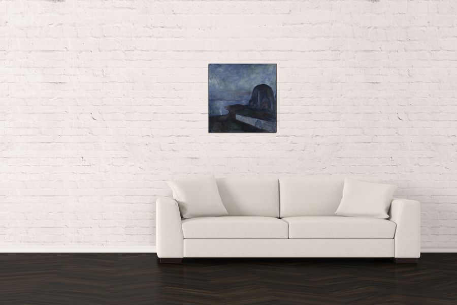 Munch Edvard - Starry Night, Decorative MDF Panel (50x50cm)