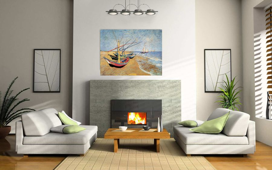Van Gogh - Boote, Decorative MDF Panel (100x74cm)